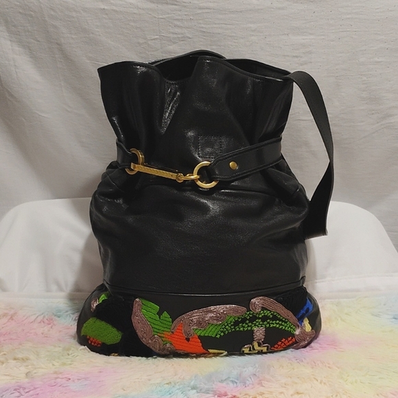 Chloe Handbags - SALE!! RARE! Chloe Embroidered Black Leather Hobo Bag Amazing Condition